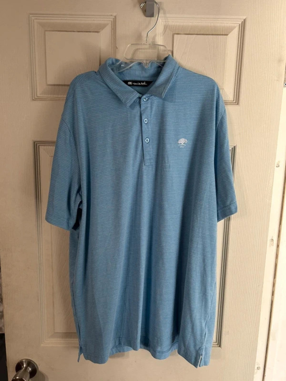 travis mathew men’s XL blue striped 1922 polo shirt